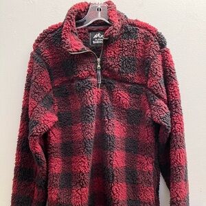 Alpine Sherpa Men’s Size Small Quater Zip Size Small Pullover Check Plaid Nice